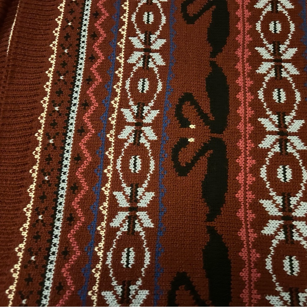 ModCloth winter fair isle burgundy knit blanket-nwt